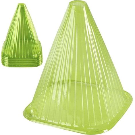 Lot de 10 housses de protection vertes pour plantes – protègent les plantes du vent, de la pluie et des animaux – housses de protection en PVC (1/4)