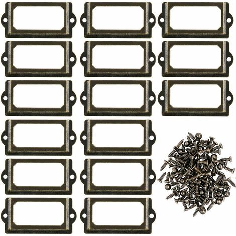 Portatarjetas metálicos, 30 unidades de portatarjetas para muebles, cajones y armarios, portatarjetas de identificación, portatarjetas con tornillos