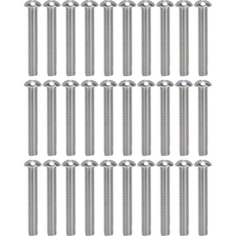 30 Vis à tête cylindrique creuse fendue M10x1.5 filetage grossier, lot de boulons en acier inoxydable A2, M10x70mm (1/5)