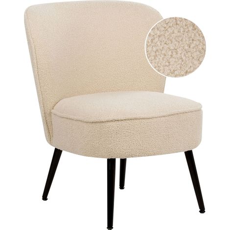 Poltrona da Soggiorno Senza Braccioli bouclè beige chiaro Voss
