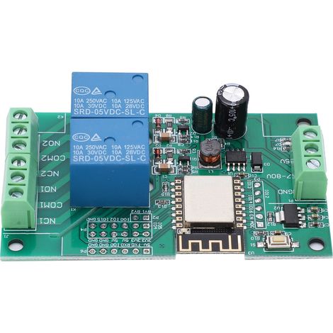 Module relais Wi-Fi double canal, circuit imprimé, alimentation CC 880 V, pour ESP8266, apprentissage et développement secondaire (1/5)