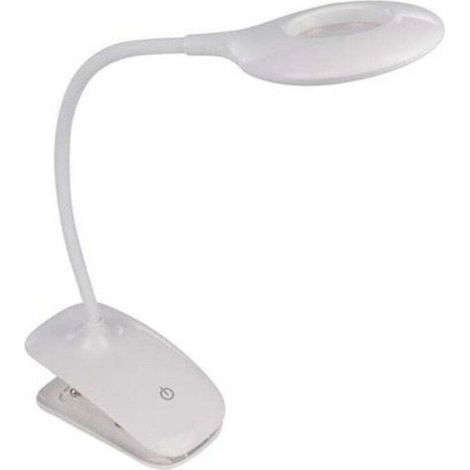 Lampe LED rechargeable avec pince/socle, col de cygne, connexion USB, interrupteur marche/arrêt et fonction de variateur, 20 LEDs, pour enfants, adultes, seniors, lecture, diamond painting, (1/5)