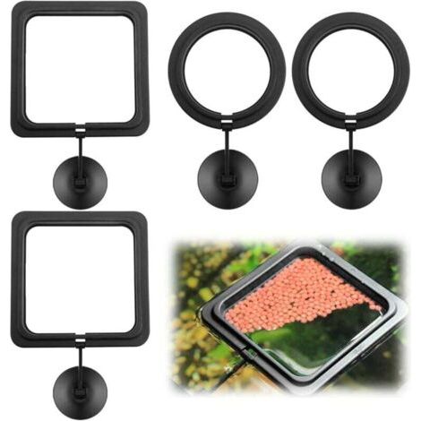 Ensemble d'alimentation pour aquarium 4 pièces : anneau d'alimentation, anneau d'alimentation carré pour poissons (1/4)
