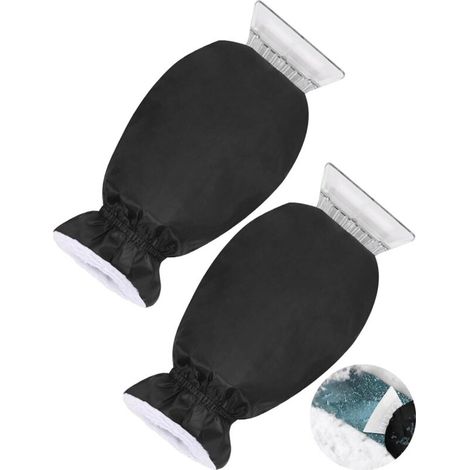 1 paire de gants de dégivrage, gants de dégivrage réutilisables, gants de dégivrage pour vitres de voiture, gants de dégivrage noirs pour pelleter la neige en hiver (1/5)