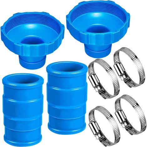 Kit adaptateur de tuyau d'aspirateur de piscine compatible avec l'adaptateur Intex B. pour piscines hors sol. aspirateur de surface. écumoire. petite crépine (1/4)