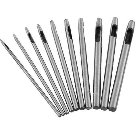10 pièces 0,5/1/1/2/2/3/3/4/4/5 mm Outil de perforation pour cuir creux de 10 cm Ceinture en acier Poinçon pour l'artisanat du cuir. (1/5)