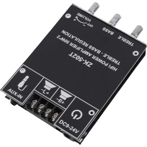 Module ampli audio Bluetooth stéréo 2 voies avec réglage aigu grave ZK-502T (1/5)