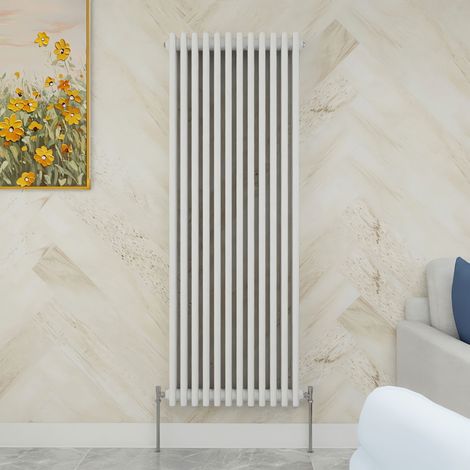 SKY Bathroom 1500x560mm 3 Column Radiator Vertical White Traditional Column Radiator