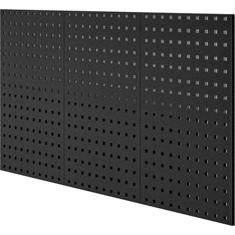 Werkzeugwand, Werkzeugtafel PAULA, 1200 x 600 x 10 mm, All Black: schwarz (1/4)