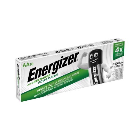 PACK 10 PILAS RECARGABLES POWER PLUS NH15 - HR6 AA 2000mAh 1,2V ENERGIZER E300626804
