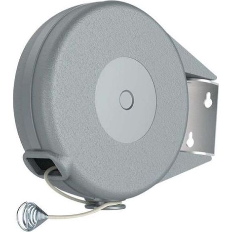 Corde à linge rétractable à fixer au mur, extensible pour intérieur et extérieur, jardin, terrasse, buanderie ou pièce de service, 15m couleur grise (1/5)