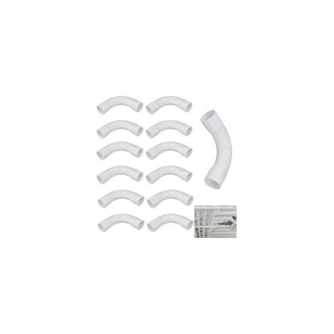 12pcs Coudes pour Tube Isolant,Tube Électrique Manchonné en PVC,90 Degrés Connecteur Raccord de Tuyau,Tube Électrique Câble Canal Installation Murale,Coudes de Tuyau,16mm
