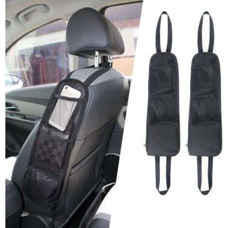 [JAMAIS UTILISÉ] 2pcs Sac de Rangement,Organisateur Latéral de Siège, Poche en Filet pour Tous les Sièges d'auto de Passager Avant pour Voitures, Camions (1/4)