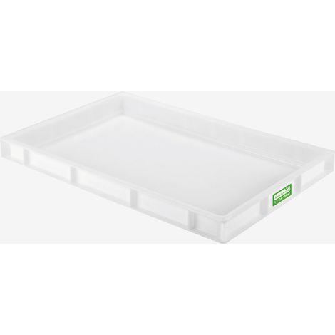 Caisse pleine biosourcée 600 x 400 x 55 mm 9 L - blanc - Gilac