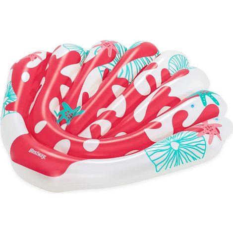 TrAdE Shop Traesio - Materassino Gonfiabile Galleggiante Design Corallo Rosso Piscina Lago Estate 43724 - (1/5)