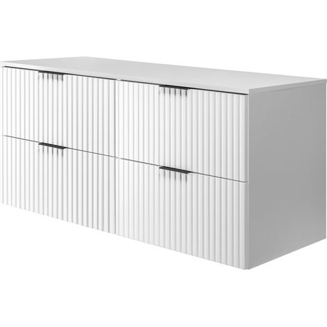 Mobile lavabo, Bianco + maniglia nera, 120 (2 x 60 cm) x 57 x 46 cm + Piano (1/5)