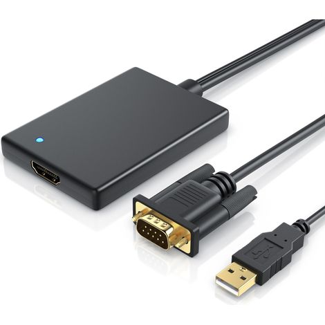 CSL Audio- & Video-Adapter VGA, USB Typ A zu HDMI, VGA zu HDMI Adapter, Konverter Kabel 1920x1080 Full HD 1080p (1/5)