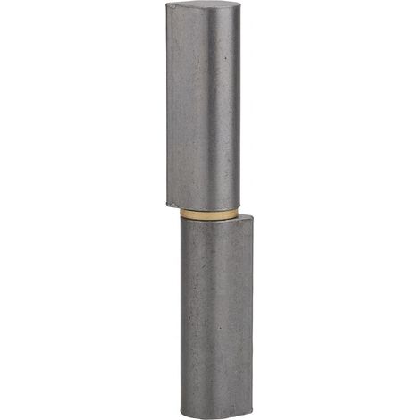 Thirard – Paumelle de porte d'entrée à souder – Acier zingué – H.140mm – Bague laiton – Fixation 3/4 trous (1/4)