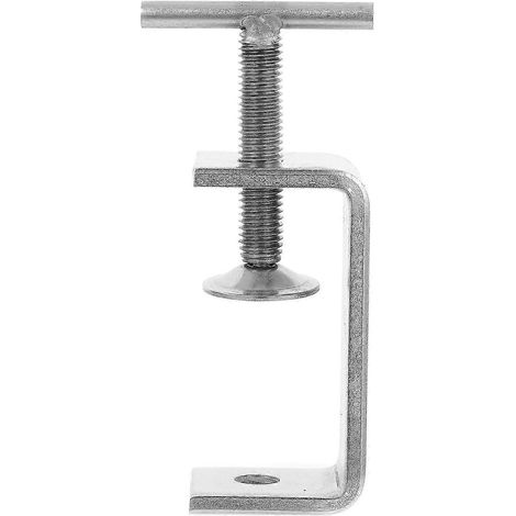 Lot de 2 pinces de table en acier inoxydable pour maintenir des objets, fixation argentée pour bureau (1/5)