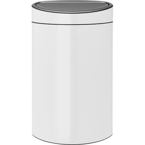 poubelle 40 l blanche - touch bin - brabantia