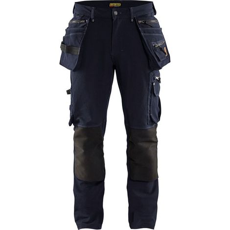 Pantalon de travail X1900 artisan stretch 4D 1998 - Marine foncé/Noir 3XL - FR(54) - SE(C60) - Courtes (1/4)