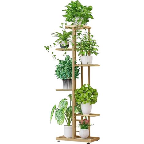 Support de Plantes, Design à 6 Niveaux, Rangement Multi-Usage, Or (1/2)