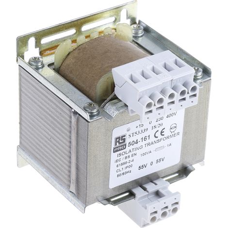 Transformateur d'isolement, Vin 230 V ac, 245 V ac, 400 V ac, 415 V ac, Vout ±55V c.a., 100VA, sorties ( Prix pour 1 )