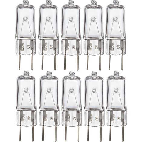 Paquete de 10 bombillas halógenas G8 de 35 W y 120 V, aptas para encimeras de cocina, iluminación de exteriores, luz blanca cálida. (1/4)
