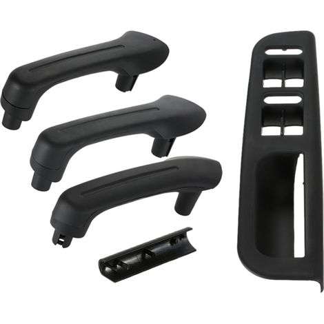 Ensemble de garniture de panneau de commande de lève-vitre principal + 3 poignées de porte intérieures pour VW Jetta Golf MK4 1999-2004 (1/5)