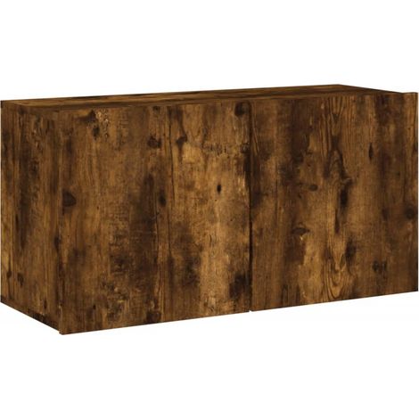 Mobile TV multimediale scaffale per televisione televisione buffet sala da pranzo soggiorno camera da letto a parete rovere affumicato 80 x 30 x 41 cm marrone 020028140
