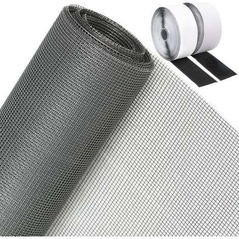 Rouleau Moustiquaire, 600x150cm Toile Moustiquaire Fibre de Verre, Filet Anti Moustiques pour Fenêtre, Découpable, Indéchirable, With Fixation Auto-Agrippante (Adhesive) (1/5)