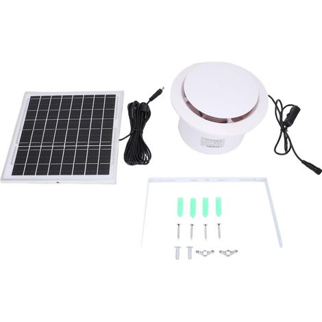 Ventilateur d'extraction solaire 12 V, panneau solaire 8 W, 15 cm (6 pouces), pour serre, poulailler, abri de jardin ou niche pour animaux. (1/5)