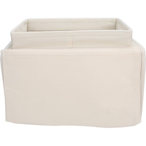 Organisateur de télécommande pour canapé avec 4 poches, porte-gobelet et plateau intégré - Beige (1/5)