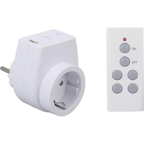 Prise télécommandée sans fil pour éclairage et appareils électroménagers : 1 télécommande + 1 prise (petits appareils électroménagers, prise européenne) (1/5)