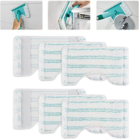 6-teiliger Ersatzbezug für den Leifheit Bath Cleaner Micro Duo Kit Duschmopp, 20 x 12,5 cm Mikrofaser-Ersatz für den Leifheit Bath Cleaner Micro Duo Teleskopmopp zur Desinfektion (1/5)