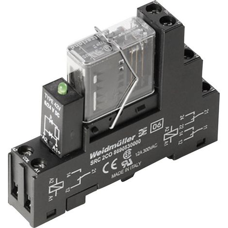 Weidmüller RCIKIT 24VDC 2CO LD/FG Relaisbaustein Nennspannung: 24 V/DC Schaltstrom (max.): 6 A 2 Wec