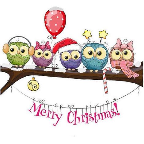 Weihnachts-Fensteraufkleber, Wandtattoos, Eulen-Neujahrs-Weihnachtsbaumdekorationen, Heimdeko