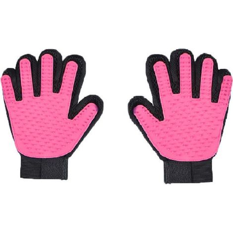 Gants de toilettage pour animaux, munis de 255 picots en silicone renforcés, adaptés à la mue des chats et des chiens, 1 paire (1/4)