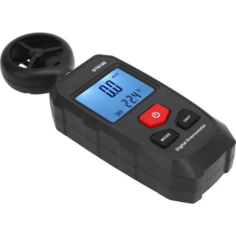 Anémomètre numérique haute précision à 6 unités, écran LCD rétroéclairé, mesure la vitesse du vent, la température et le refroidissement pour une utilisation extérieure. (1/5)