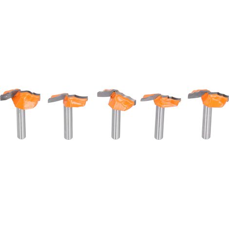 5Pcs fraises à bois pour défonceuse, queue de 1/4 pouce, outils de menuiserie pour portes d'armoire, coupe de fraisage (1/5)