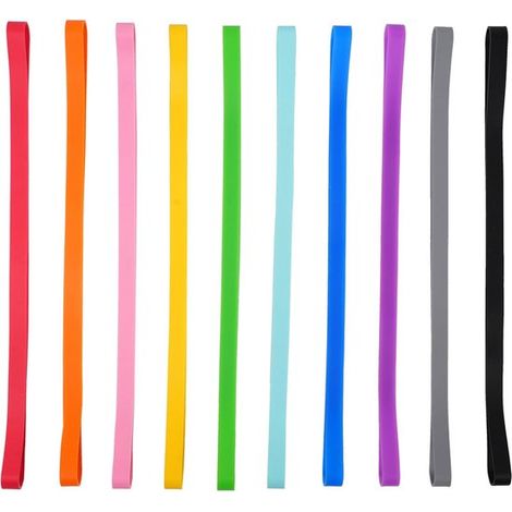 Lot de 10 élastiques en silicone – 30x1 cm – Longues – Livres, cuisine, fournitures de bureau (1/5)