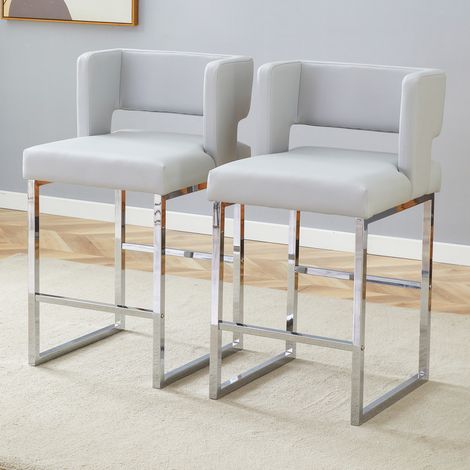 Stuhl Esszimmerstuhl gepolstert 91 4 cm Silber OKMYHOME (1/5)