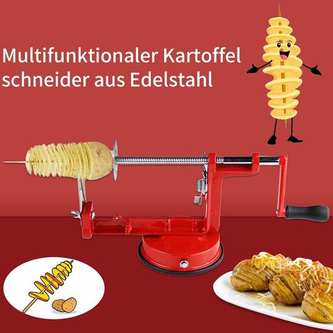 Coupe Pommes De Terre, Outil De Fabrication De Chips De Fruits Et De LéGumes En Spirale Manuelle, Coupe En Spirale En Spirale En Acier Inoxydable Pour Pommes De Terre Concombres (1/4)