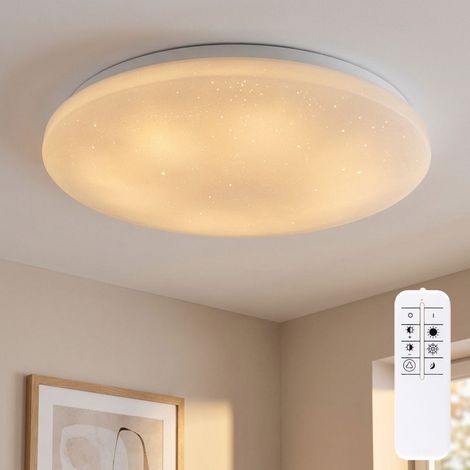 Smart Deckenleuchte Sterneneffekt Deckenlampe mit Fernbedienung LED Wohnzimmerlampe dimmbar, CCT App Steuerung, 30W 2430Lm, DxH 54x7,6 cm