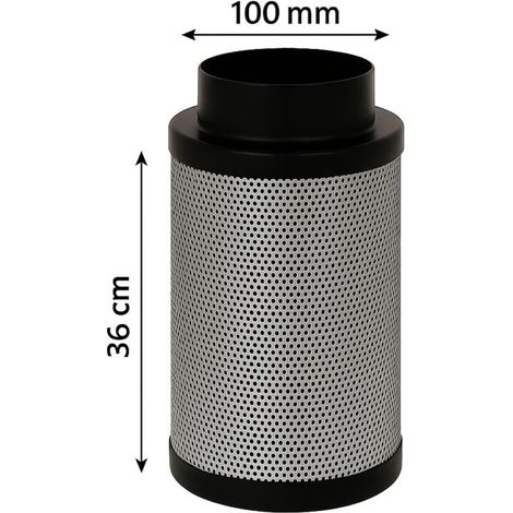 Airontek Aktivkohlefilter 425 m³/h 100 mm Flansch - 360 mm Geruchsfilter Growzelt (1/5)