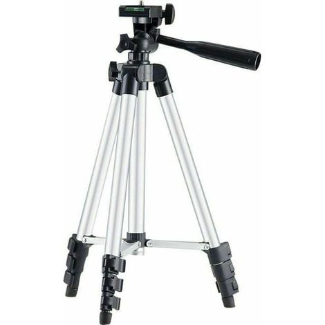 Trépied pour niveau laser – Hauteur max 103 cm – Compatible avec appareils photo et laser – Pieds en caoutchouc pour terrains irréguliers (1/4)