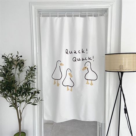 Rideau de porte décoratif mignon avec un petit canard blanc, idéal pour séparer l'entrée d'une chambre, d'un placard, d'un dortoir ou d'une cuisine. (1/5)