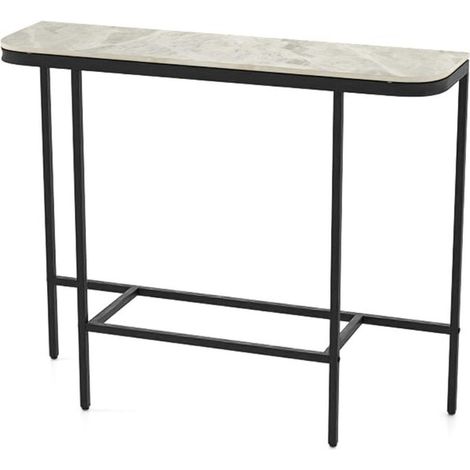 Table console moderne 111 x 30 x 91 cm usage polyvalent sécurité renforcée ambiance contemporaine en métal gris