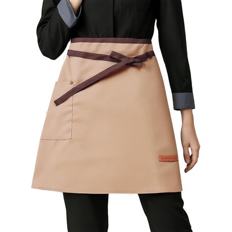 Court Tablier Taille Unisexes, Tablier de Serveur avec Poche, Demi Tablier de Cuisine Étanche, Tablier de Chef Cuisinier, Demi-Tablier de Travail Hommes Femmes, pour Café Bar Restaurant (1/5)