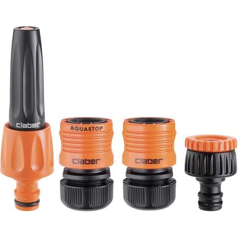 Kit de riego Claber 4 piezas aqua stop conexión rápida